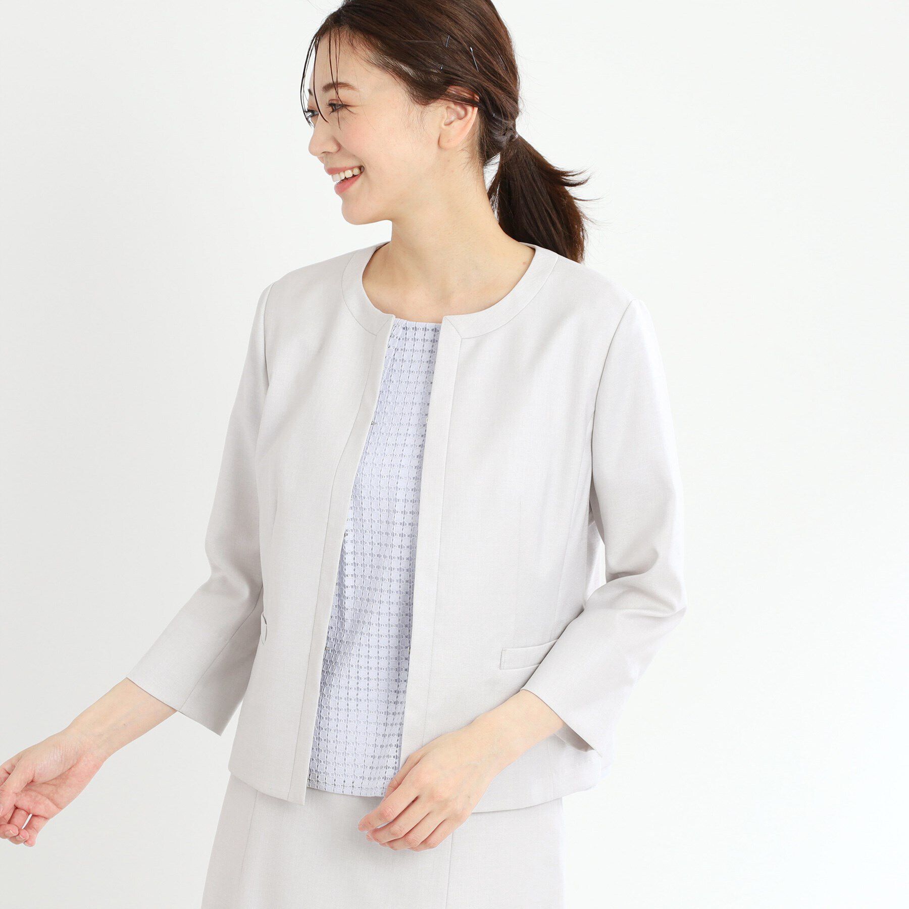 Reflect「【夏SALE／UVカット／接触冷感／洗える／セットアップ可】ドライタッチジャケット」|ノーカラージャケット|