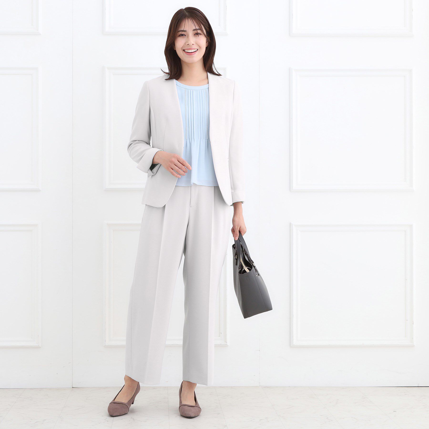 Reflect「【フォーマル／入卒／通勤／セットアップ可】タック入りワイドパンツ」|その他|