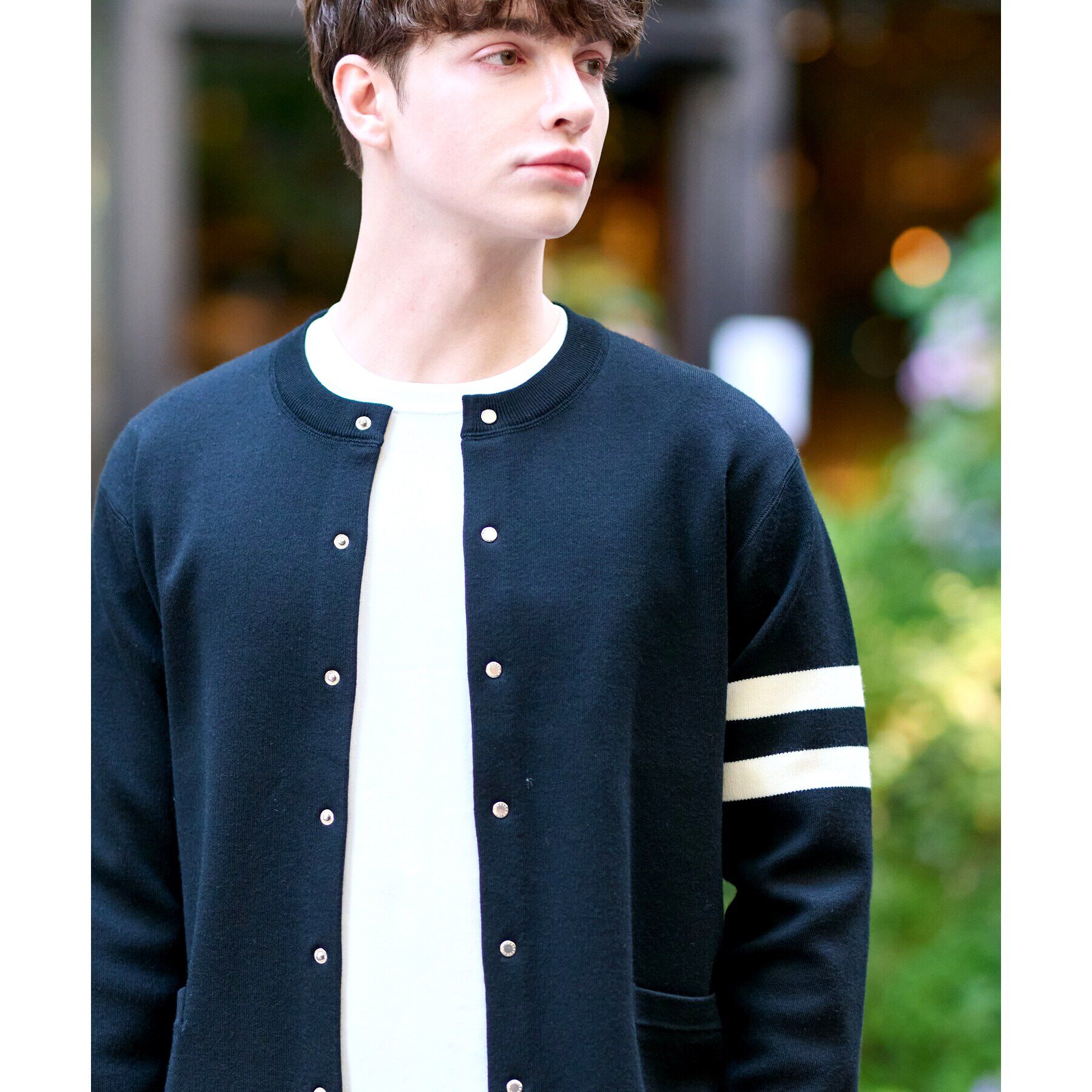 DRESSTERIOR「ウォッシャブル アームライン ラウンドカーディガン」|カーディガン|