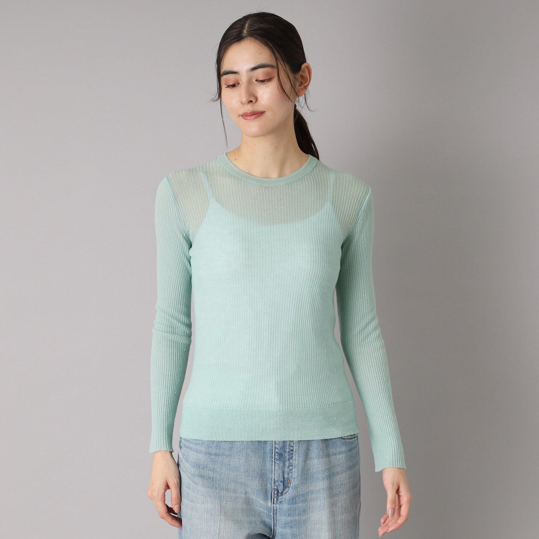 DRESSTERIOR「【エアリー素材/華やか】スパンコールシアーニット」|ニット・セーター|