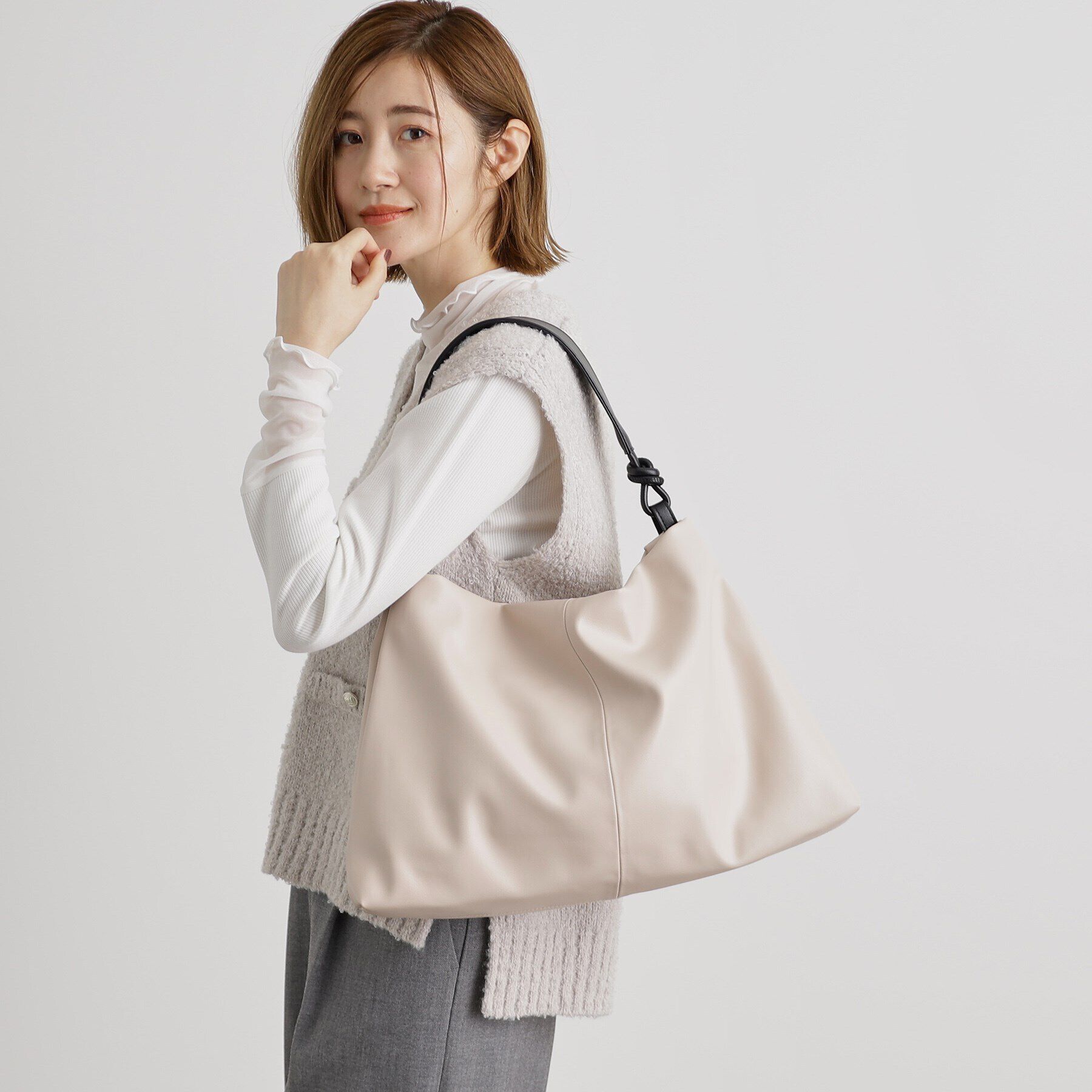 grove「ロープハンドルワンショルダー」|トートバッグ|ライトベージュ(55