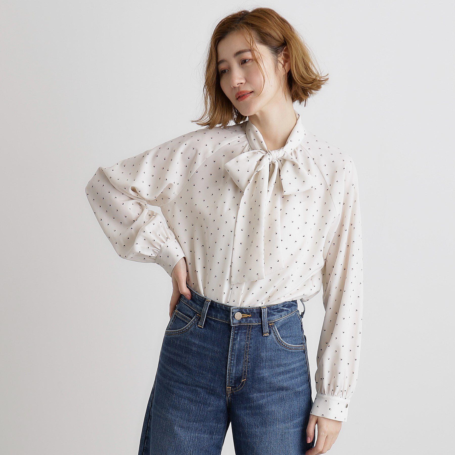 grove「2WAYラグランスリーブボウタイブラウス」|シャツ・ブラウス|