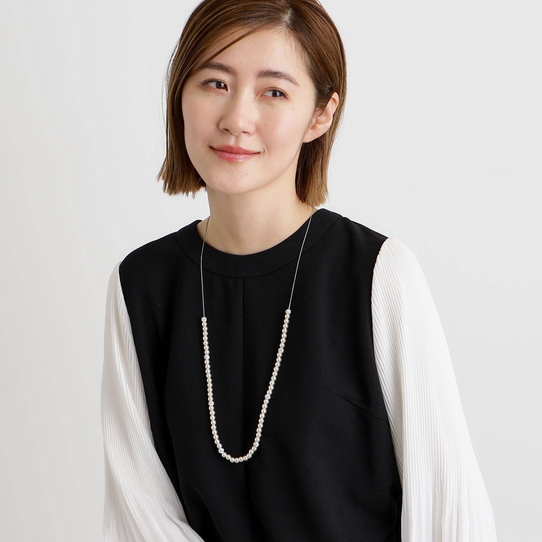 grove「フェイクパールパヴェネックレス【2WAY/入卒対応可】」|ネックレス|