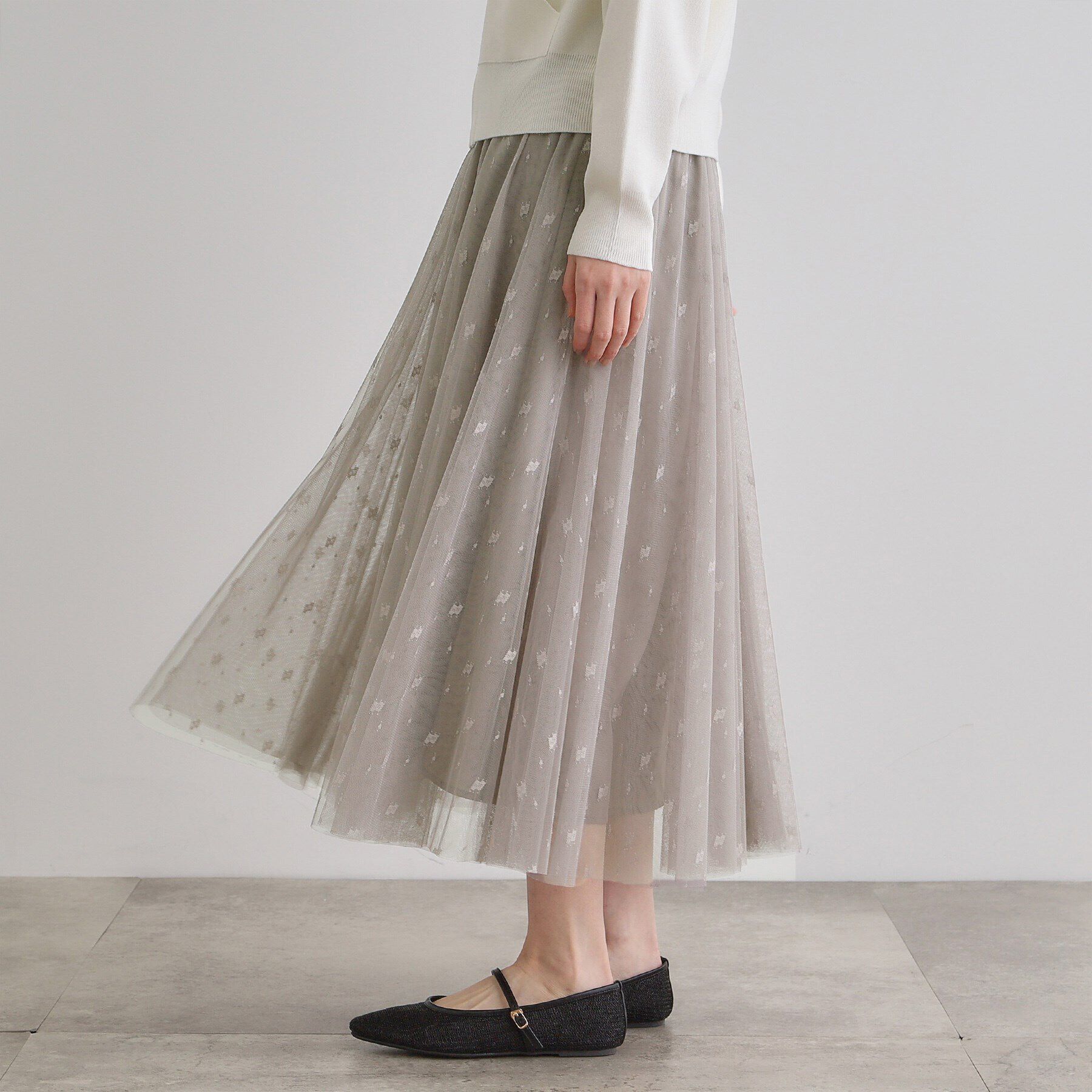 grove「幾何柄チュールスカート」|スカート|