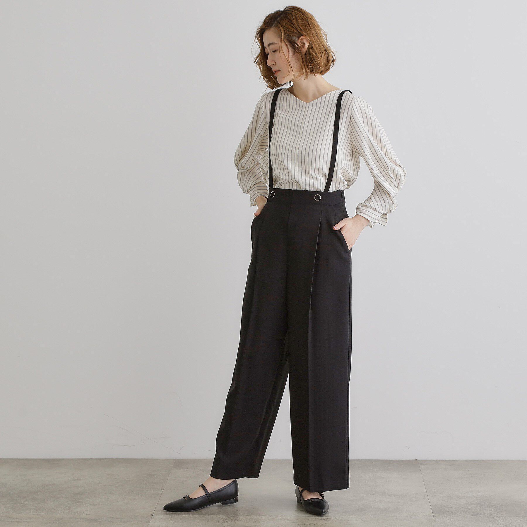 grove「2WAYショルダーストラップワイドパンツ」|その他|