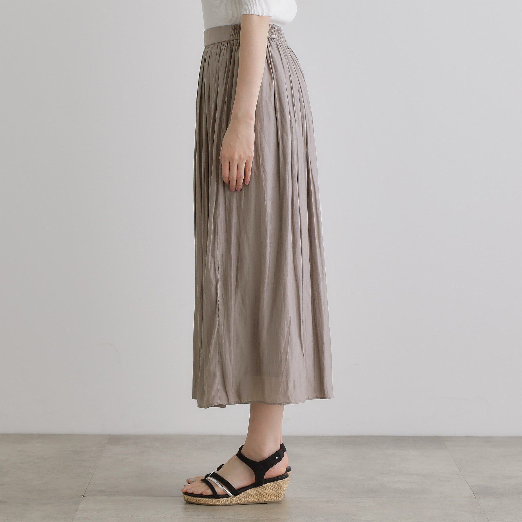 grove「割線サテンギャザースカート」|スカート|