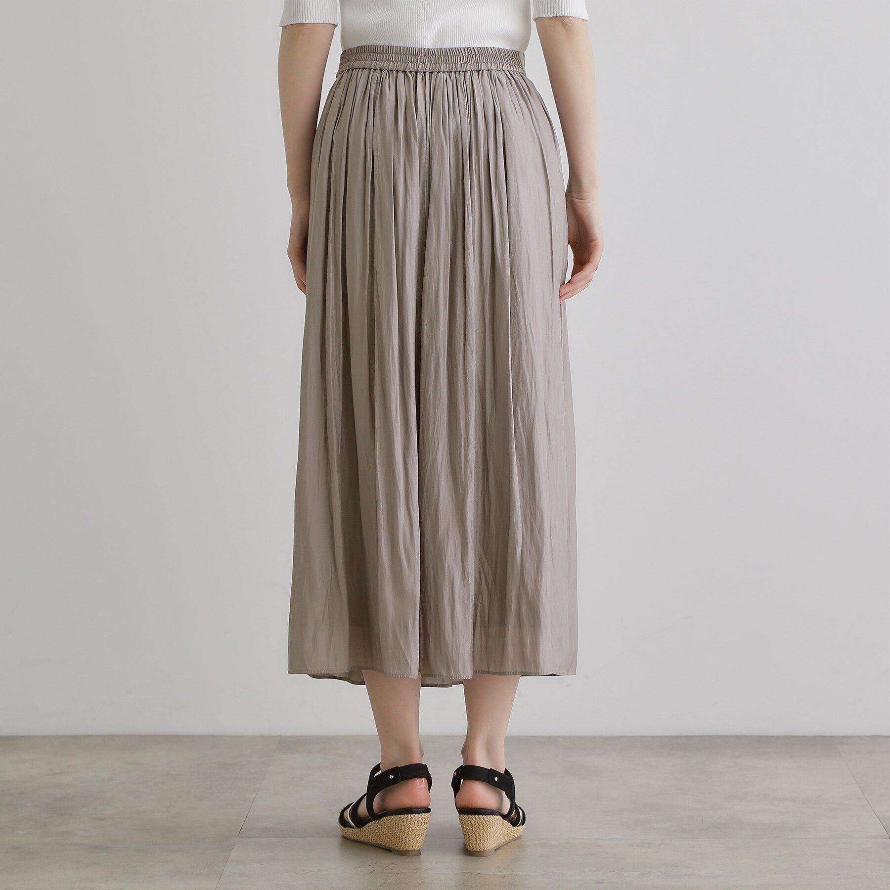 grove「割線サテンギャザースカート」|スカート|