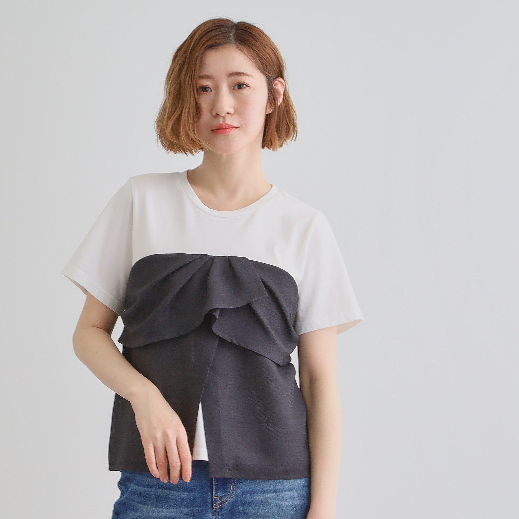 grove「【大人のリゾートスタイル/SETUP】麻調ビスチェドッキングT」|Tシャツ・カットソー|