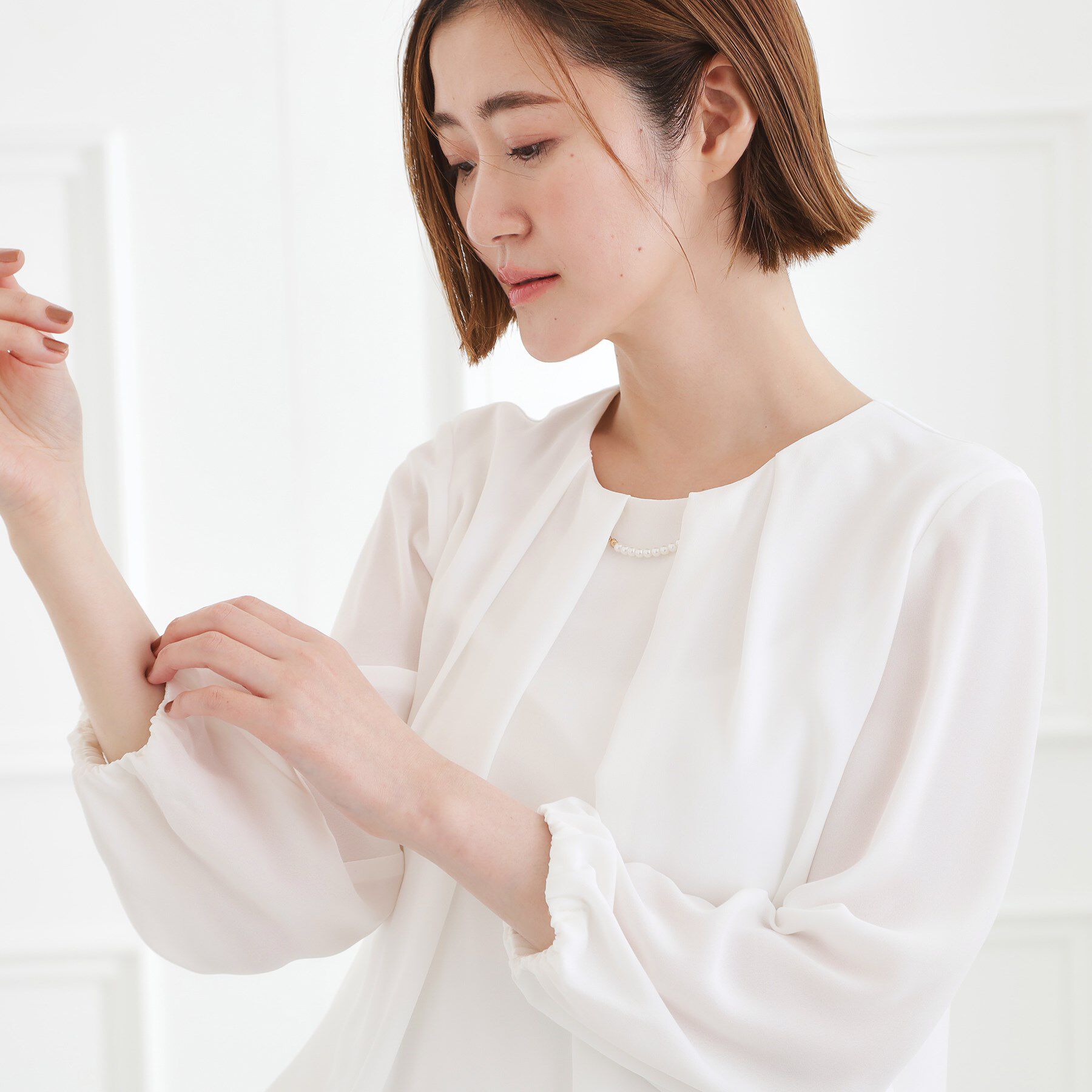 grove「【手洗いOK】パーツ付き裾バルーンブラウス」|シャツ・ブラウス|