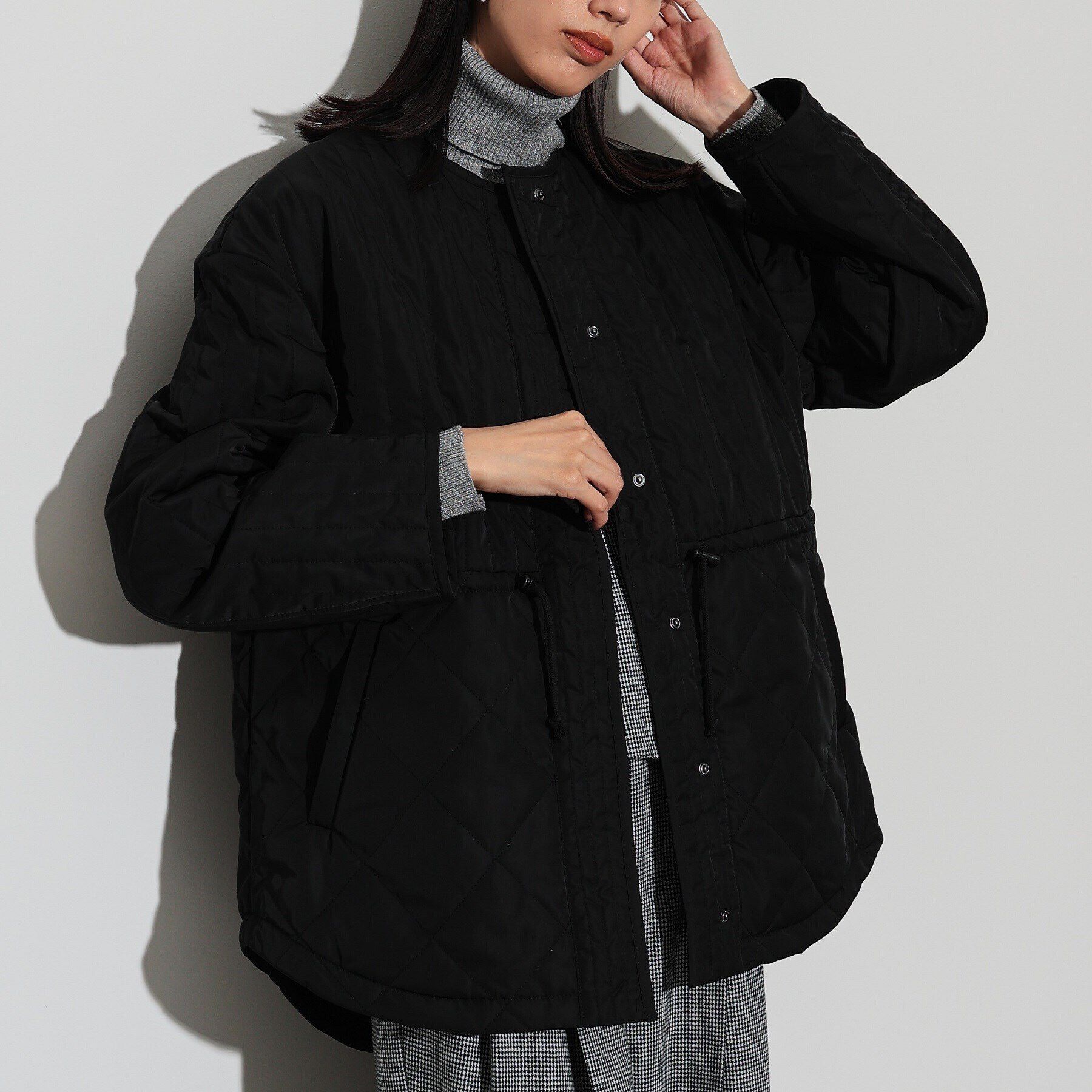 GALLEST「中綿キルティングジャケット」|ダウン|ﾌﾞﾗｯｸ(019)