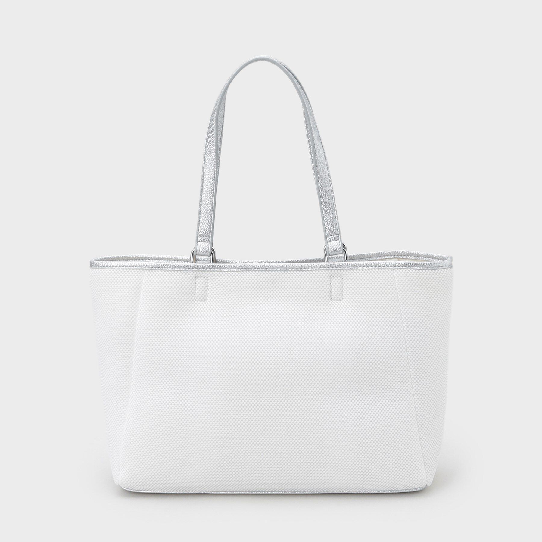 INDIVI「【A4収納可能／合皮】メッシュトートバッグ」|トートバッグ|ホワイト(001)