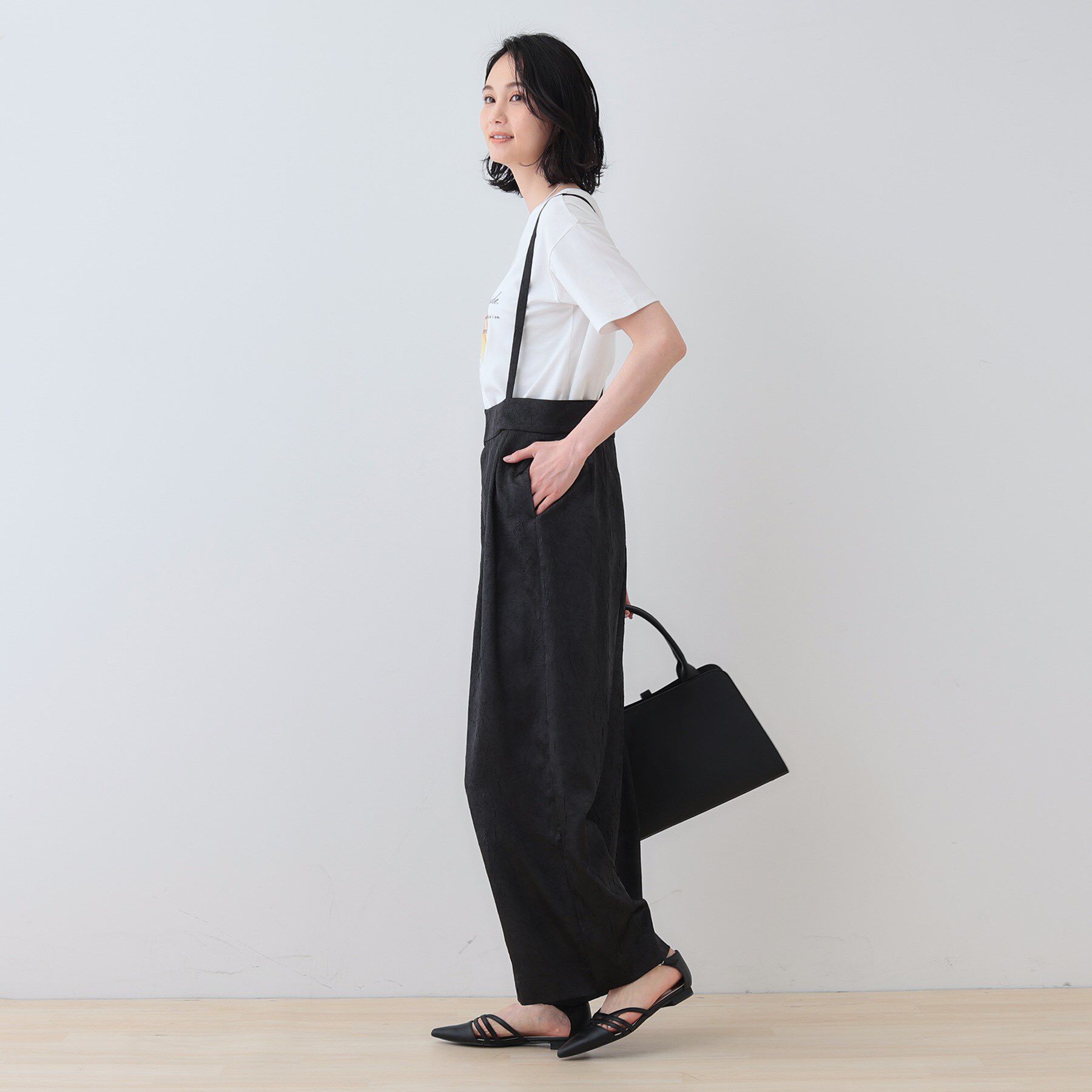 INDIVI「【サスペンダー付き】2WAYクラッシュサテンパンツ」|その他|