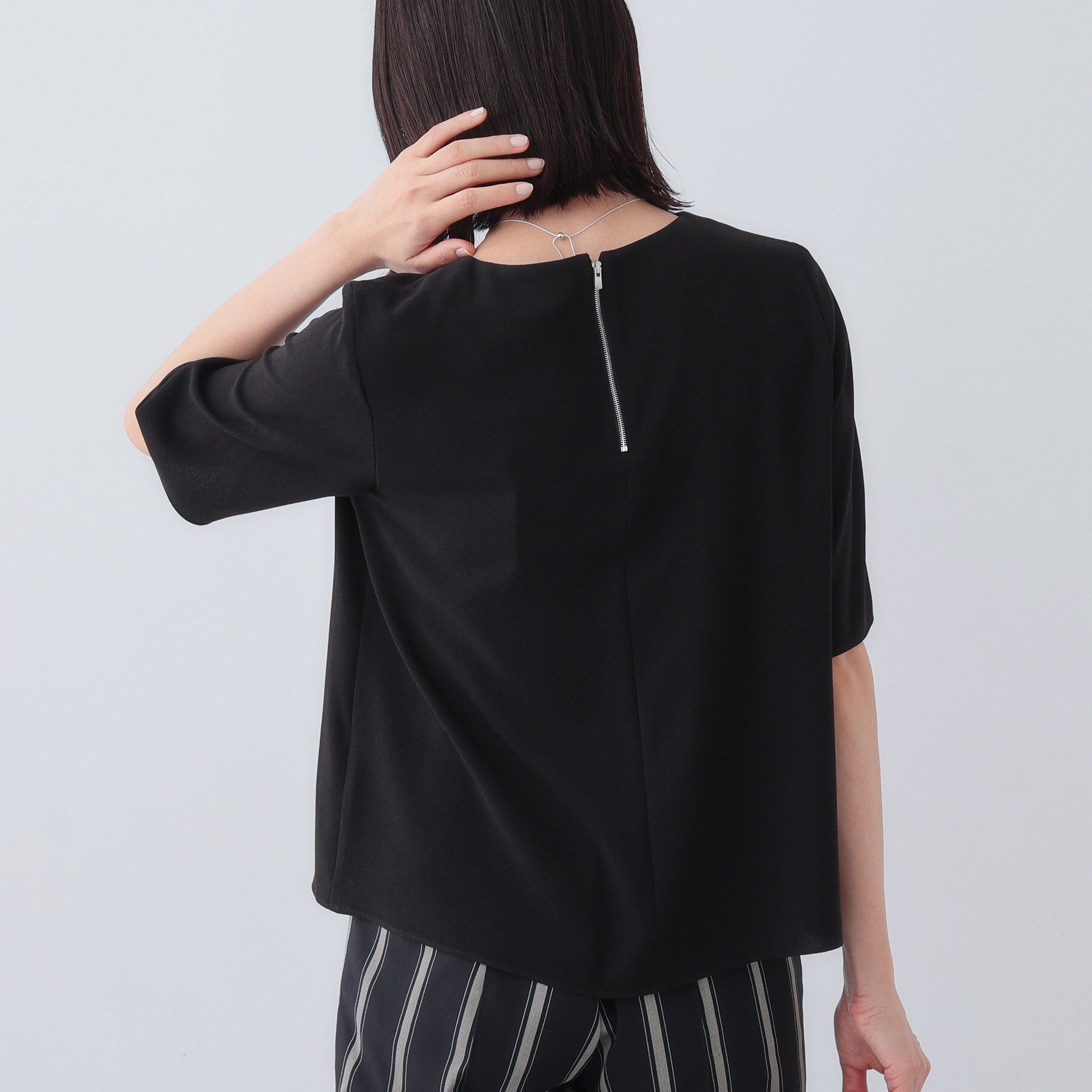 INDIVI「【日本製／トリアセテート混】アシメラインブラウス」|シャツ・ブラウス|