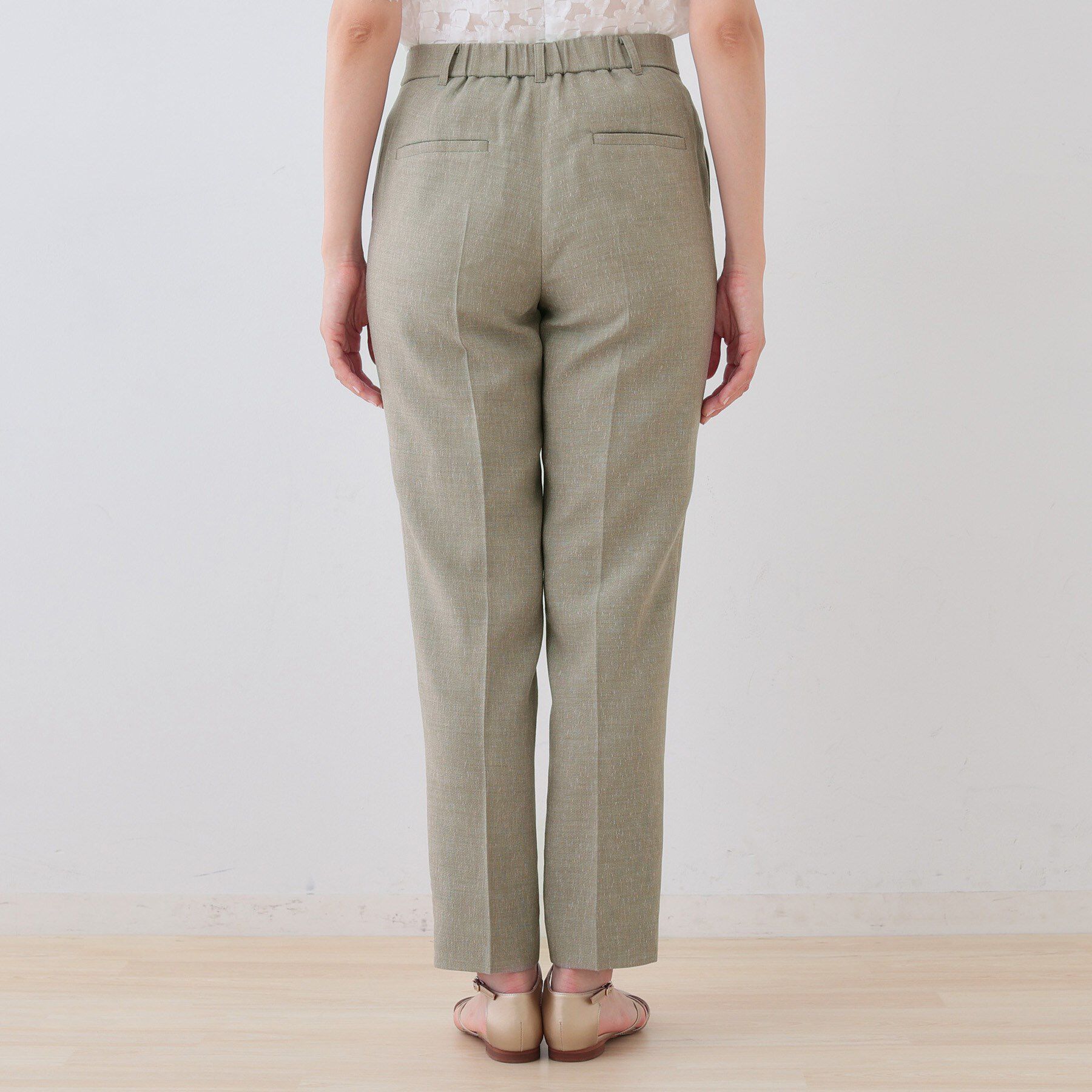 INDIVI「【日本製】リネンライクテーパードパンツ」|その他|