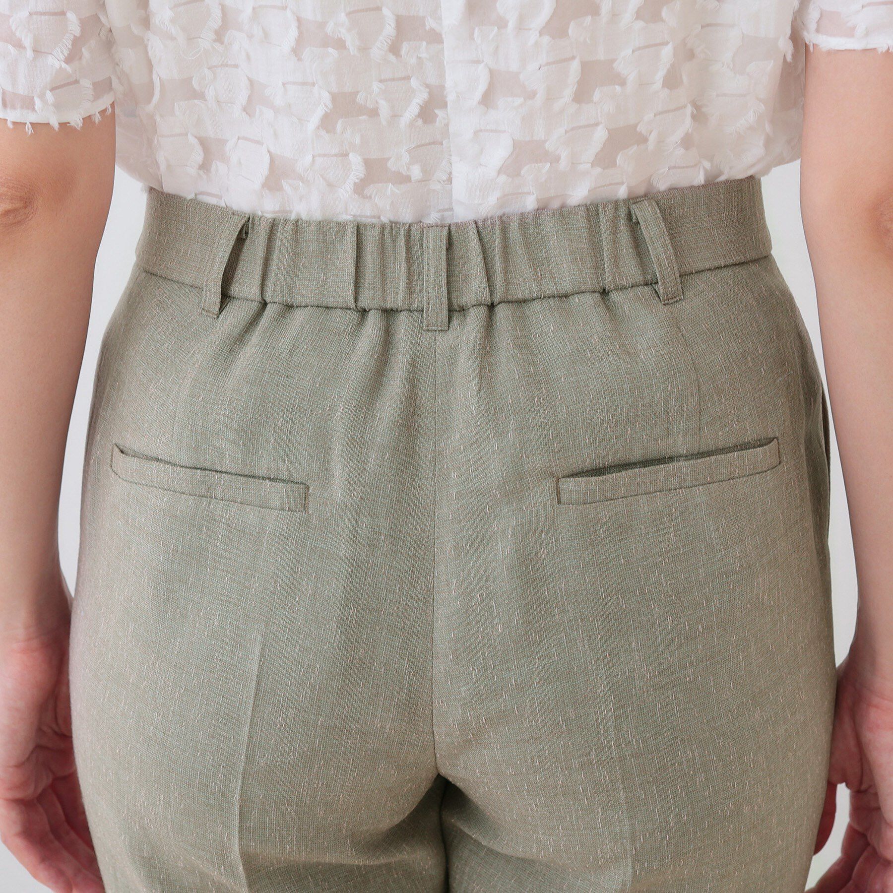 INDIVI「【日本製】リネンライクテーパードパンツ」|その他|