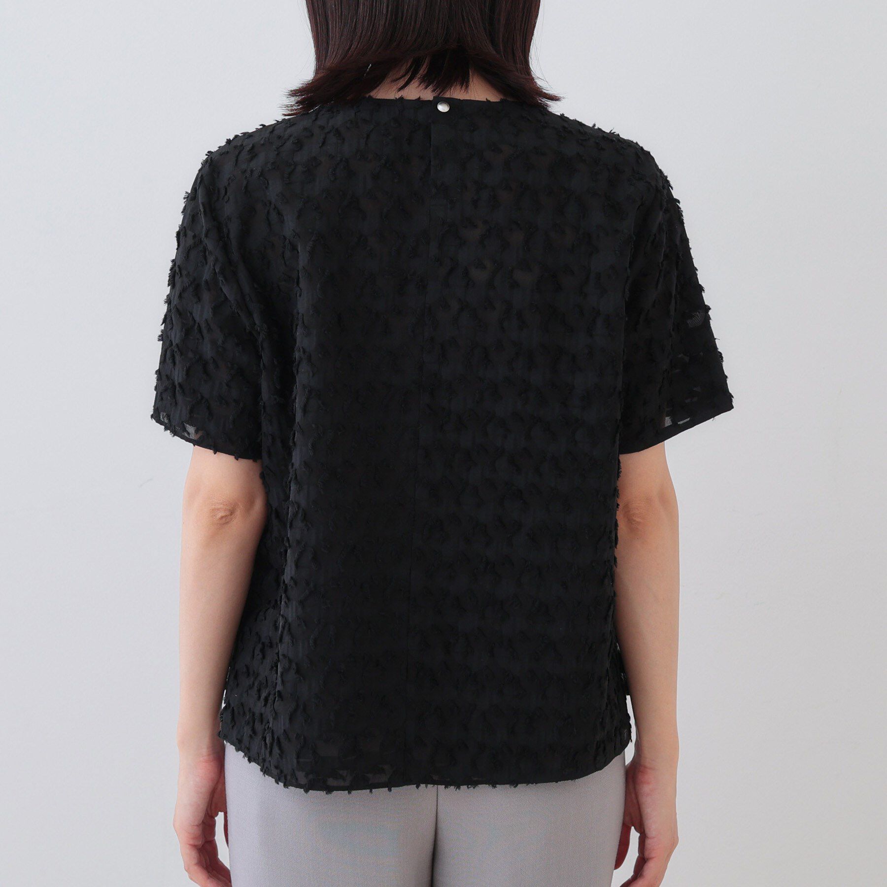 INDIVI「【日本製／コットン混】ジャカードブラウス」|シャツ・ブラウス|