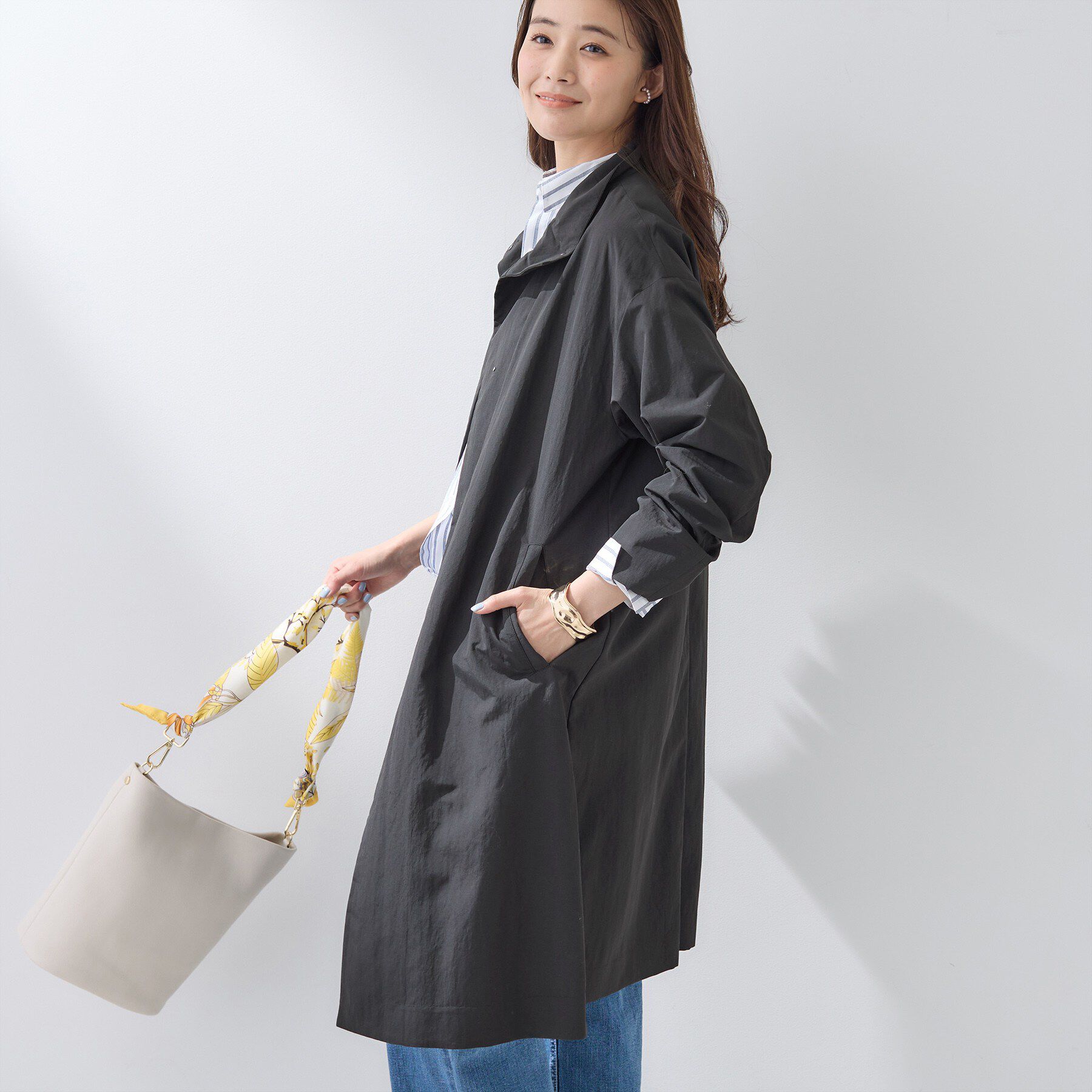 INDIVI「【撥水／軽量】ミニマル スタンドカラーコート」|その他|