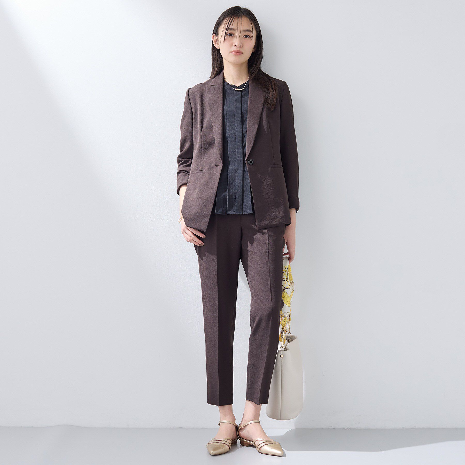 INDIVI「【洗える／大人シアー】タックプリーツ7分袖ブラウス」|シャツ・ブラウス|