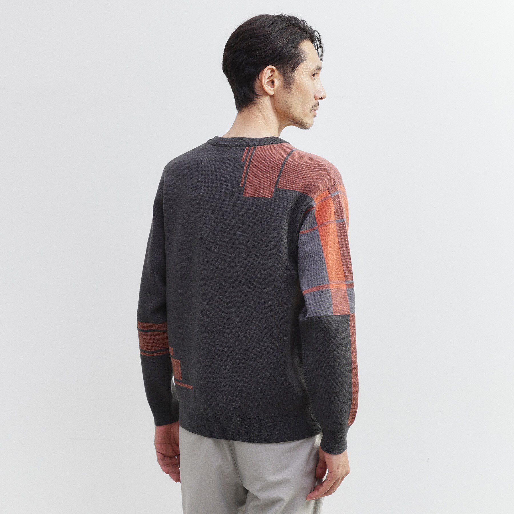 TAKEO KIKUCHI「ランダム チェック ジャカード ニット」|ニット・セーター|