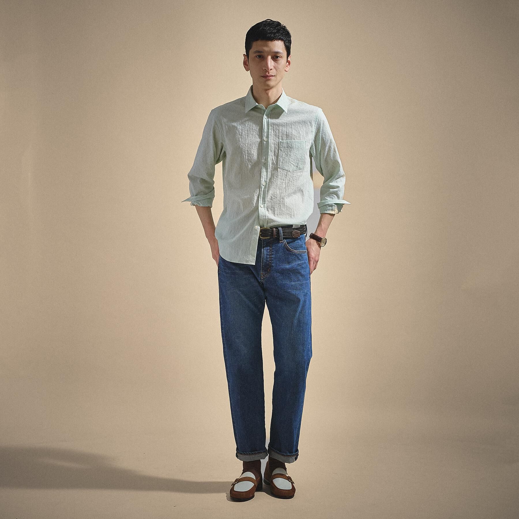 TAKEO KIKUCHI「播州 ドビーストライプ フラワーシャツ」|シャツ・ブラウス|