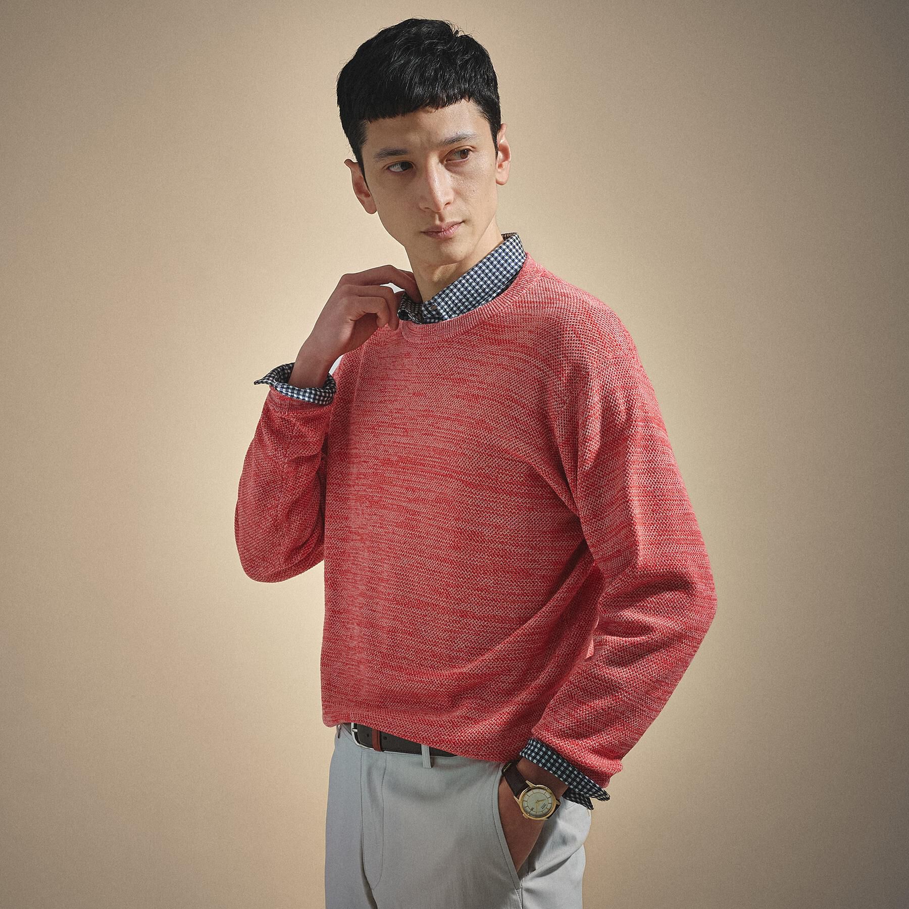 TAKEO KIKUCHI「カラーメランジ プルオーバーニット」|ニット・セーター|