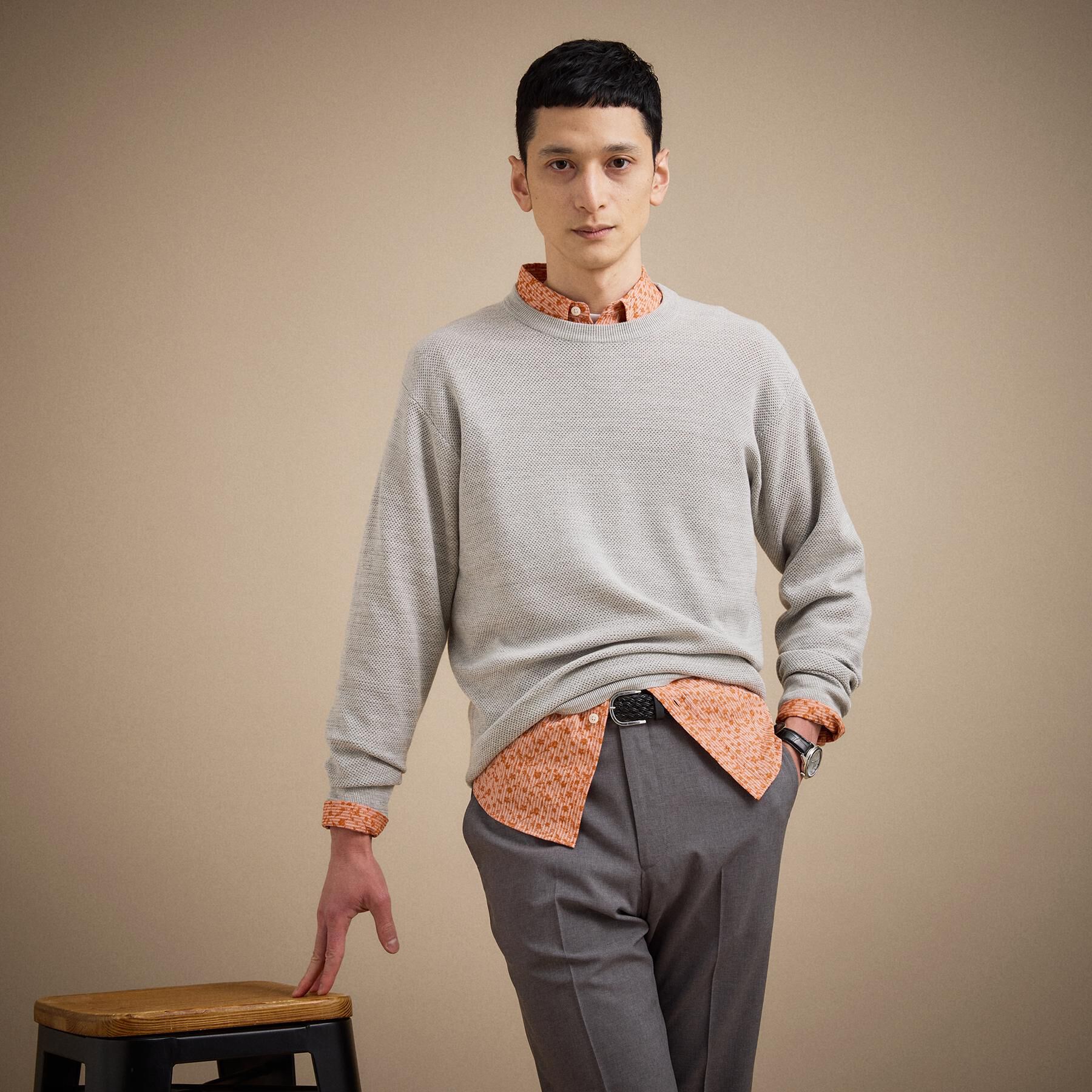 TAKEO KIKUCHI「カラーメランジ プルオーバーニット」|ニット・セーター|