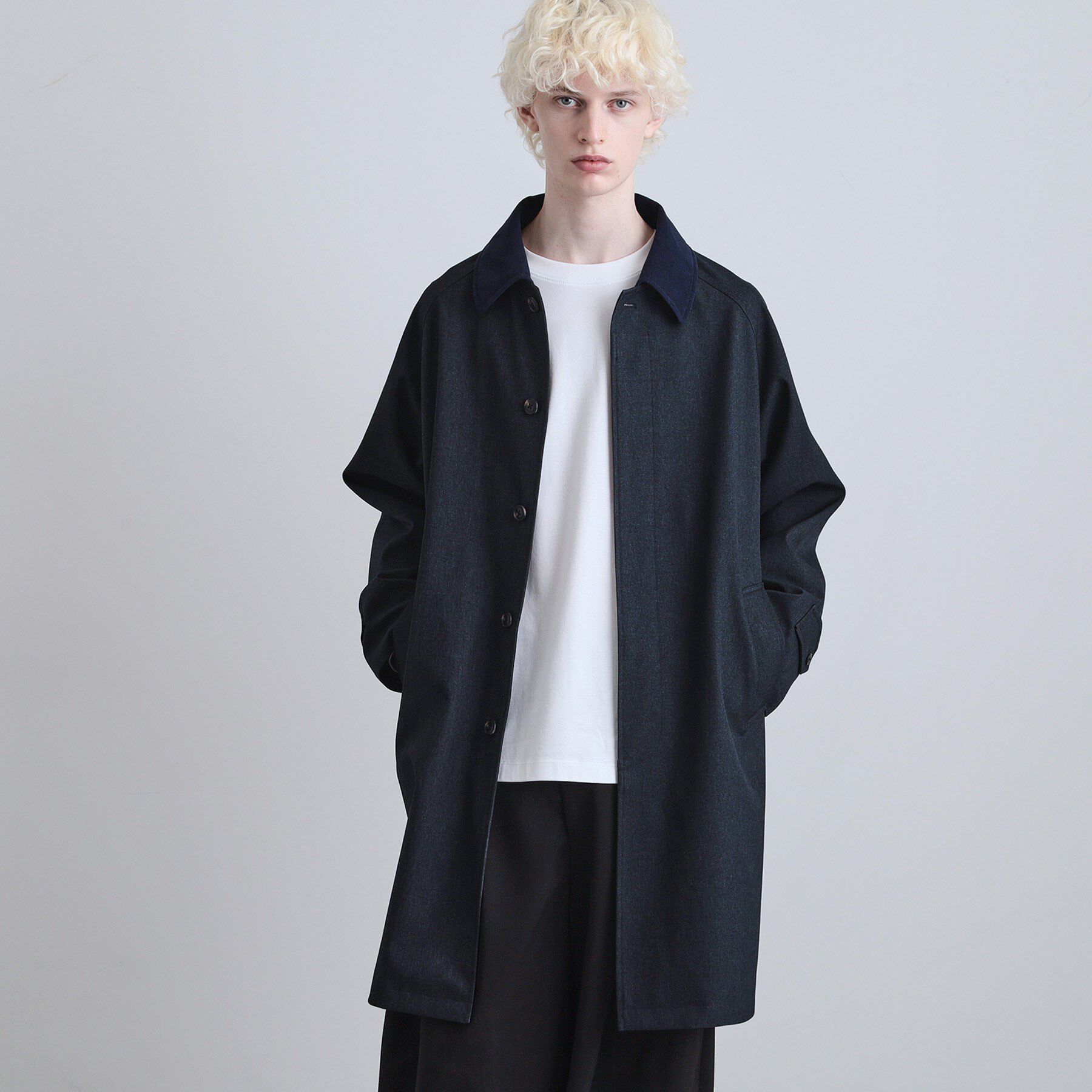 tk.TAKEO KIKUCHI「サキソニーコート」|ステンカラーコート|ネイビー(094)