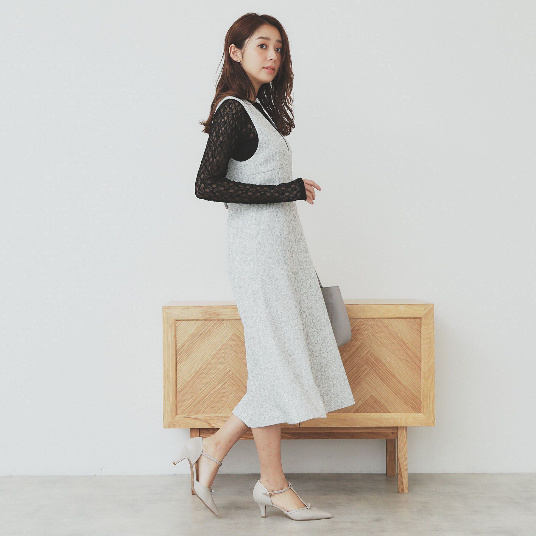 index「サマーツイードジャンパースカート【洗濯機洗い可/イージーアイロン】」|ワンピース|