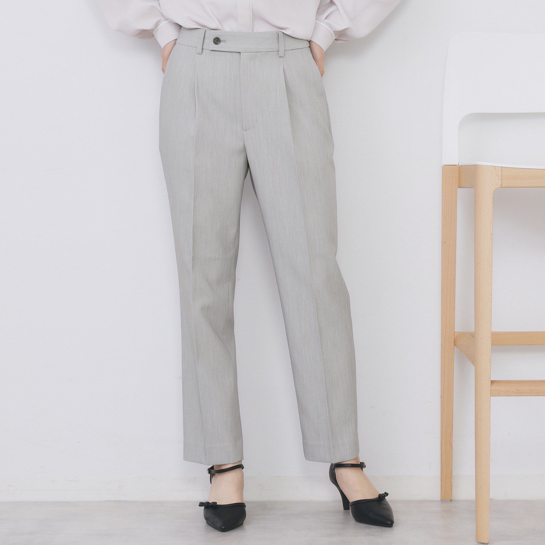 index「《丈が選べる》ストレッチテーパードパンツ/セットアップ対応【洗濯機OK/防シワ】」|その他|グレー(012)