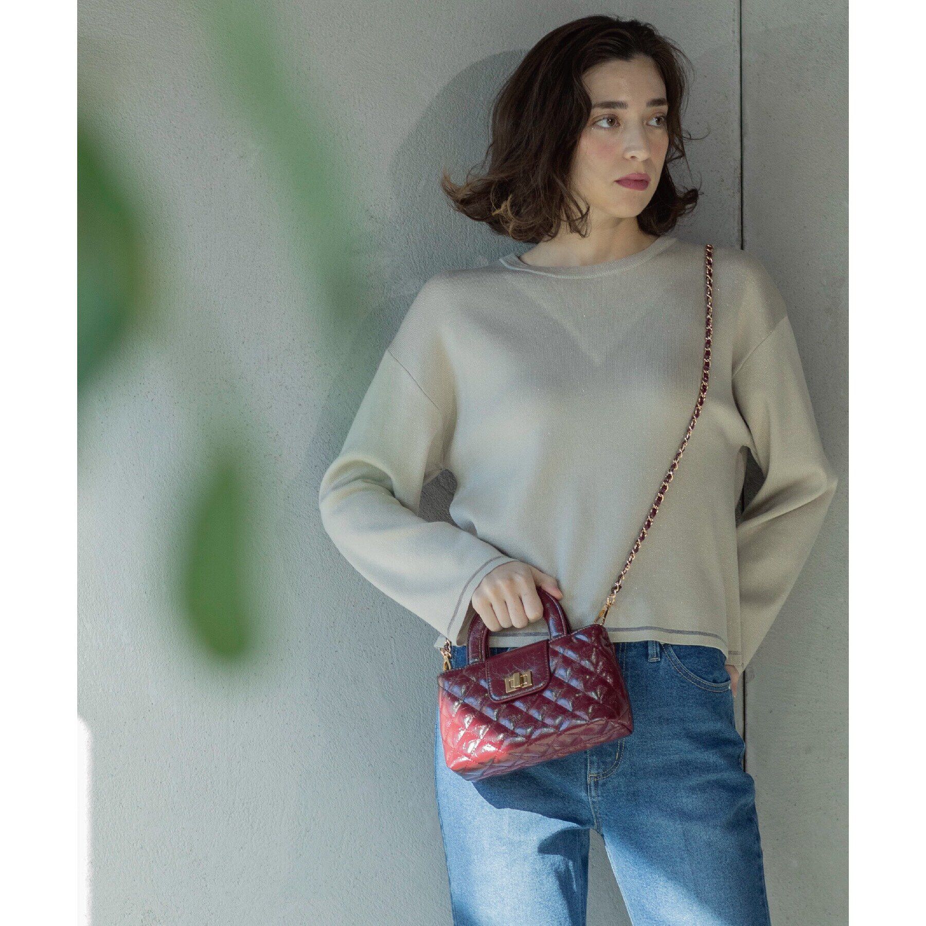 OPAQUE.CLIP「ラメシアーラインニット【洗濯機洗い可】」|ニット・セーター|