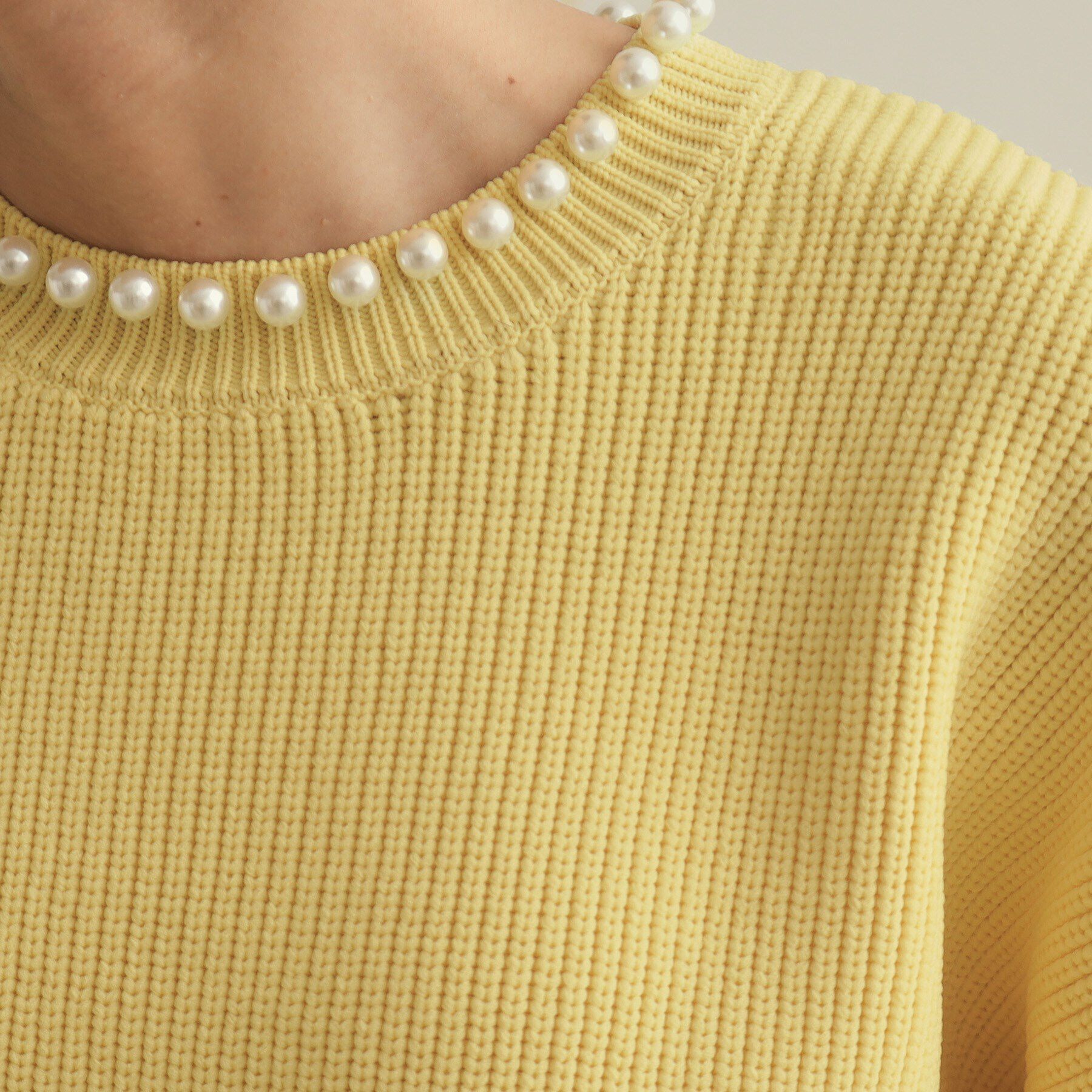 OPAQUE.CLIP「パール調ボタン付ニット【洗濯機洗い可/抗ピル】」|ニット・セーター|