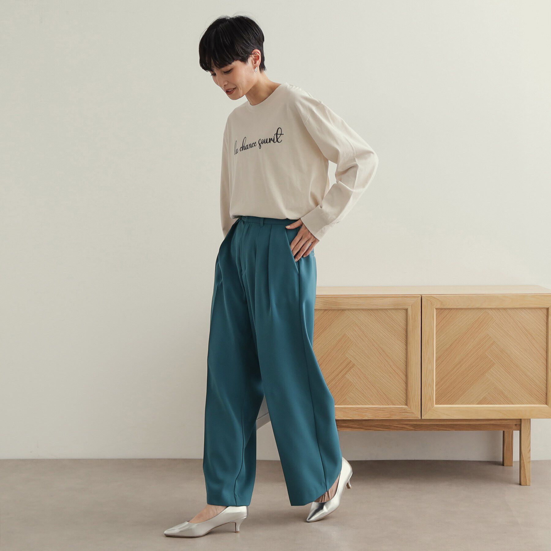 OPAQUE.CLIP「タックワイドカラーパンツ【洗濯機洗い可】」|その他|