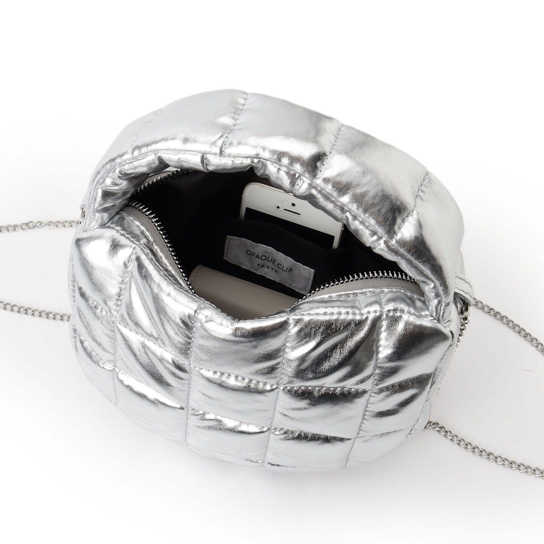 OPAQUE.CLIP「【2WAY】スクエアキルティングシャイニーミニショルダーバッグ」|ショルダー・メッセンジャー|