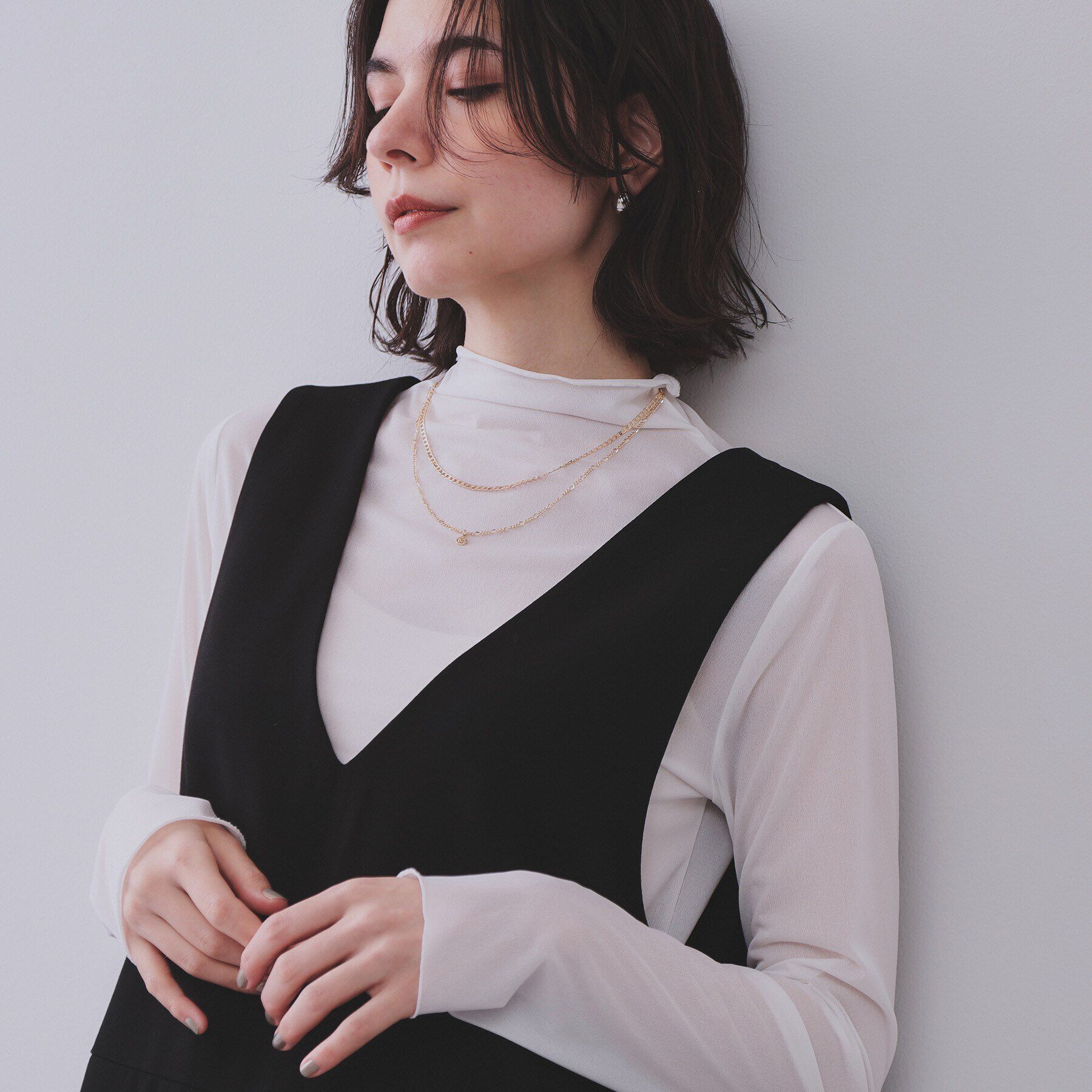 OPAQUE.CLIP「2連チェーンコインチャーム付ネックレス」|ネックレス|