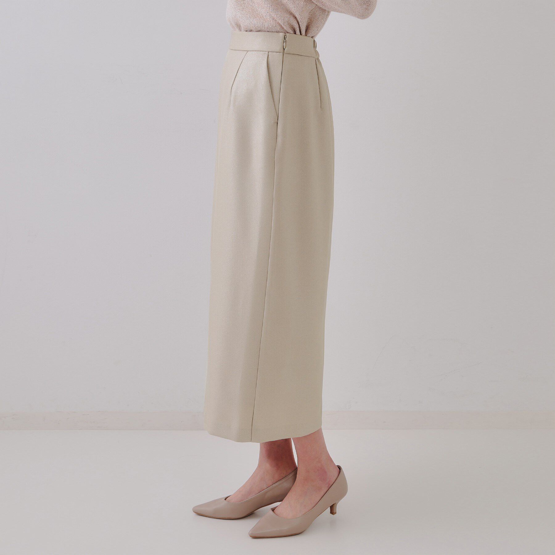 OPAQUE.CLIP「ラメナロースカート【洗濯機洗い可】」|スカート|