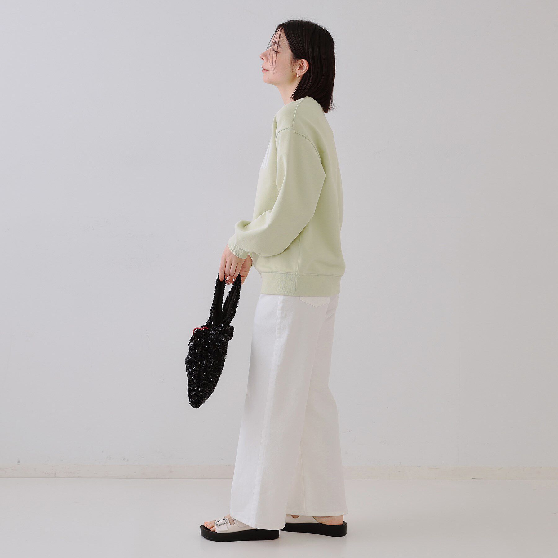 OPAQUE.CLIP「フロッキーロゴスウェット【洗濯機洗い可】」|Tシャツ・カットソー|