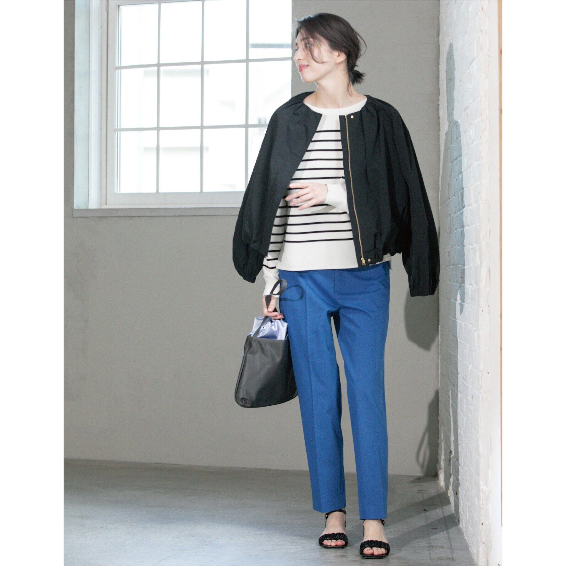 OPAQUE.CLIP「撥水ノーカーラーブルゾン【UV/洗濯機洗い可】」|ノーカラーコート|