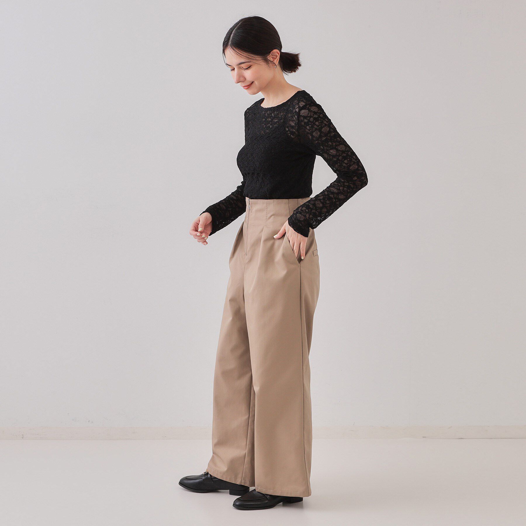 OPAQUE.CLIP「シアーレーストップス【洗濯機洗い可】」|Tシャツ・カットソー|