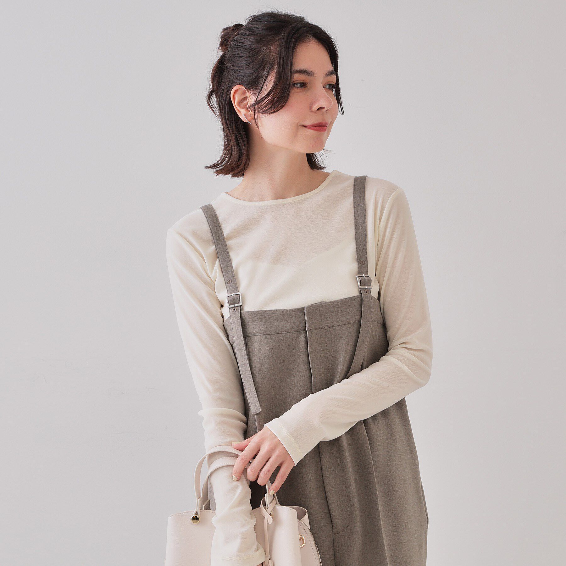 OPAQUE.CLIP「ベアサロペット【洗濯機洗い可】」|オールインワン|