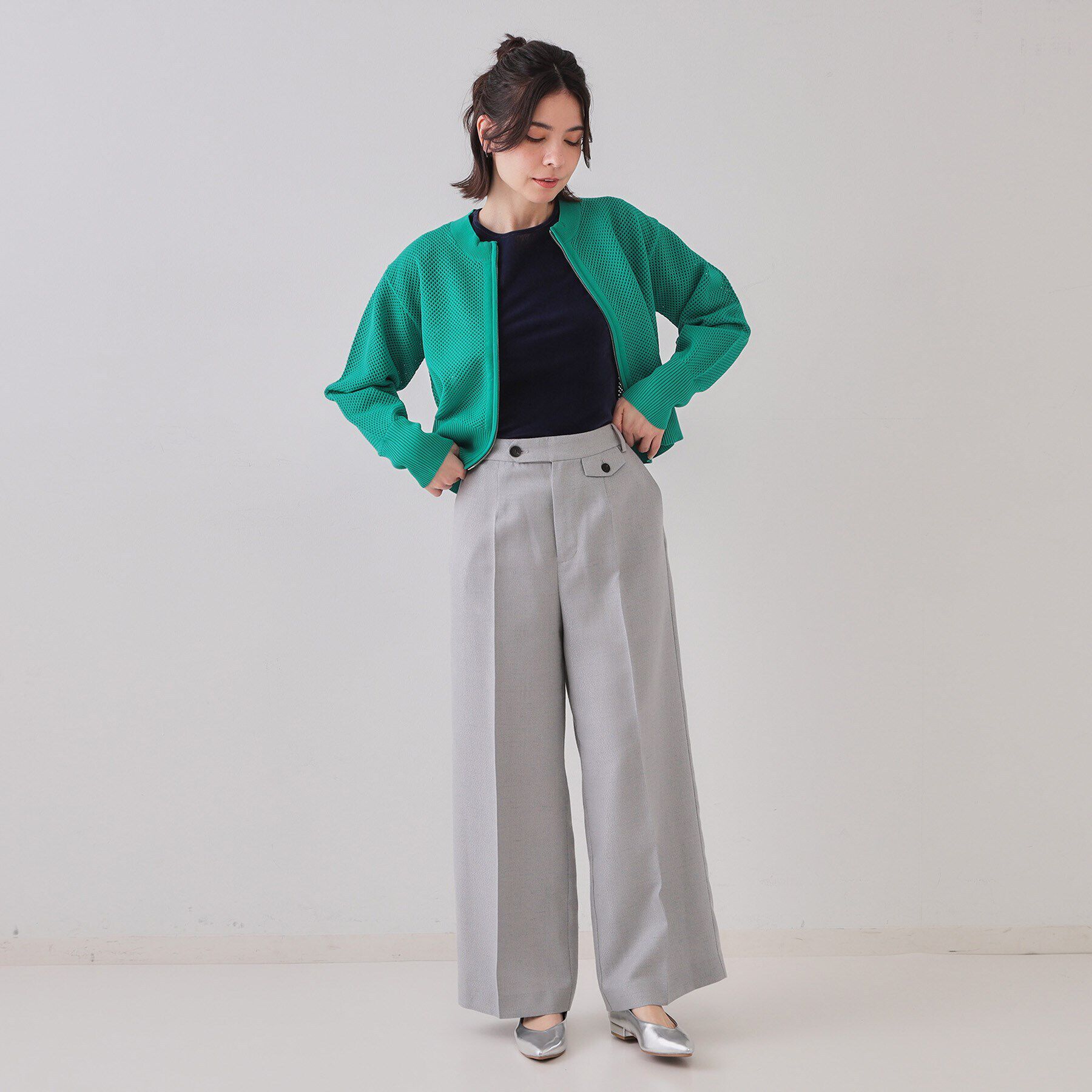 OPAQUE.CLIP「麻混ラメワイドパンツ【洗濯機洗い可】」|その他|