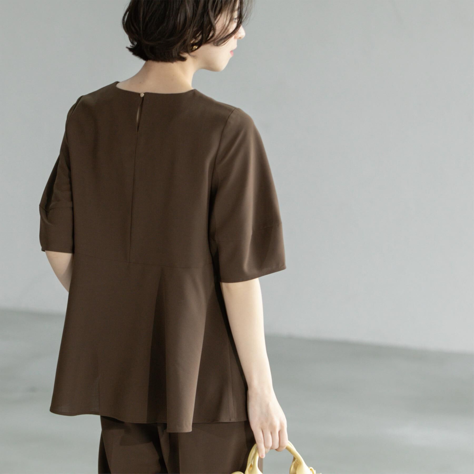 OPAQUE.CLIP「《6色展開》ストレッチペプラムブラウス/セットアップ対応【洗濯機洗い可/防シワ】」|シャツ・ブラウス|