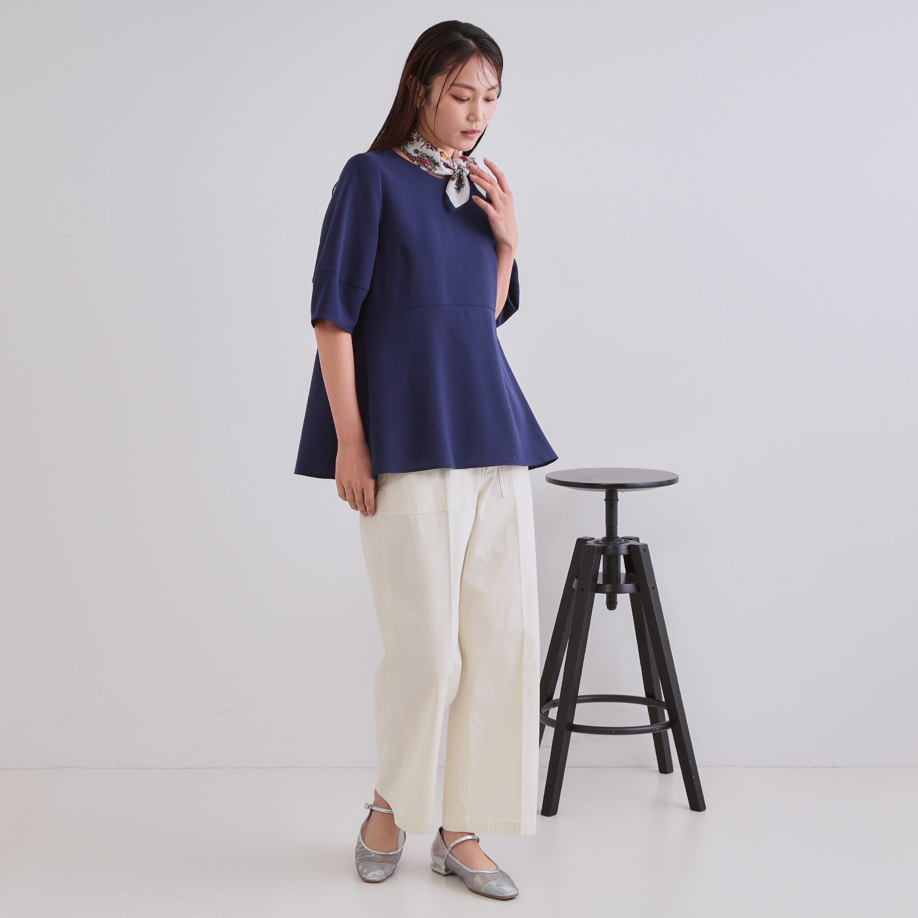 OPAQUE.CLIP「《6色展開》ストレッチペプラムブラウス/セットアップ対応【洗濯機洗い可/防シワ】」|シャツ・ブラウス|