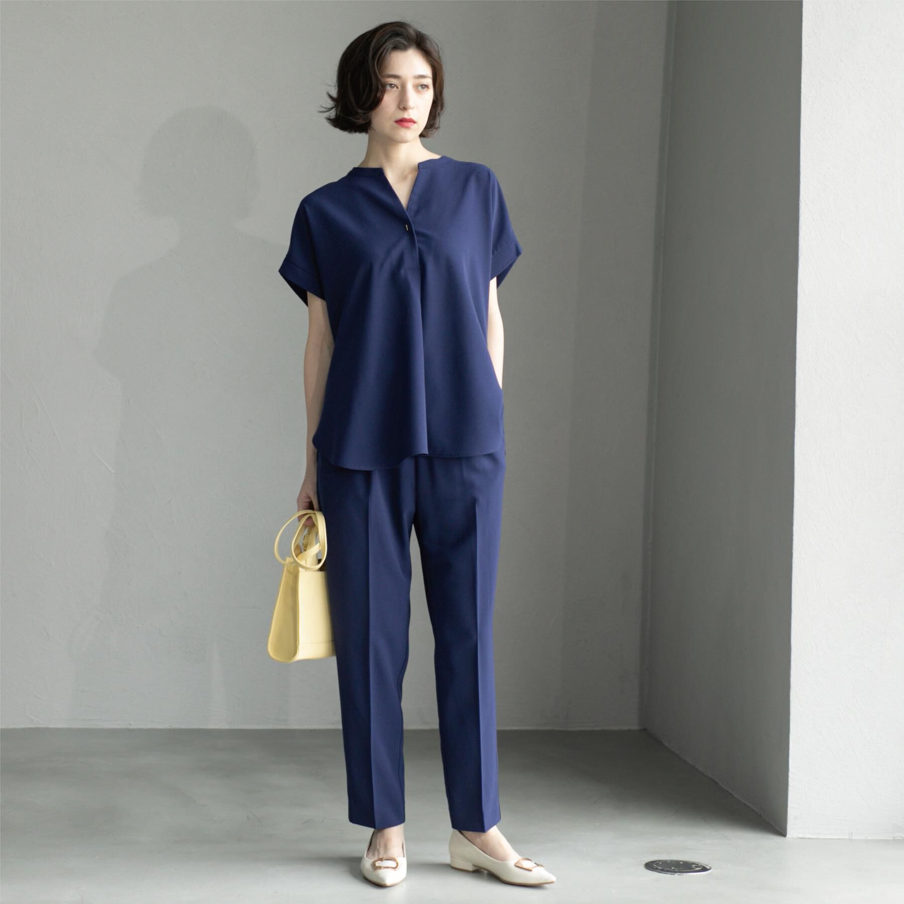 OPAQUE.CLIP「《7色展開/SS-LLサイズ》ストレッチスキッパーブラウス/セットアップ対応【洗濯機洗い可/防シワ】」|シャツ・ブラウス|