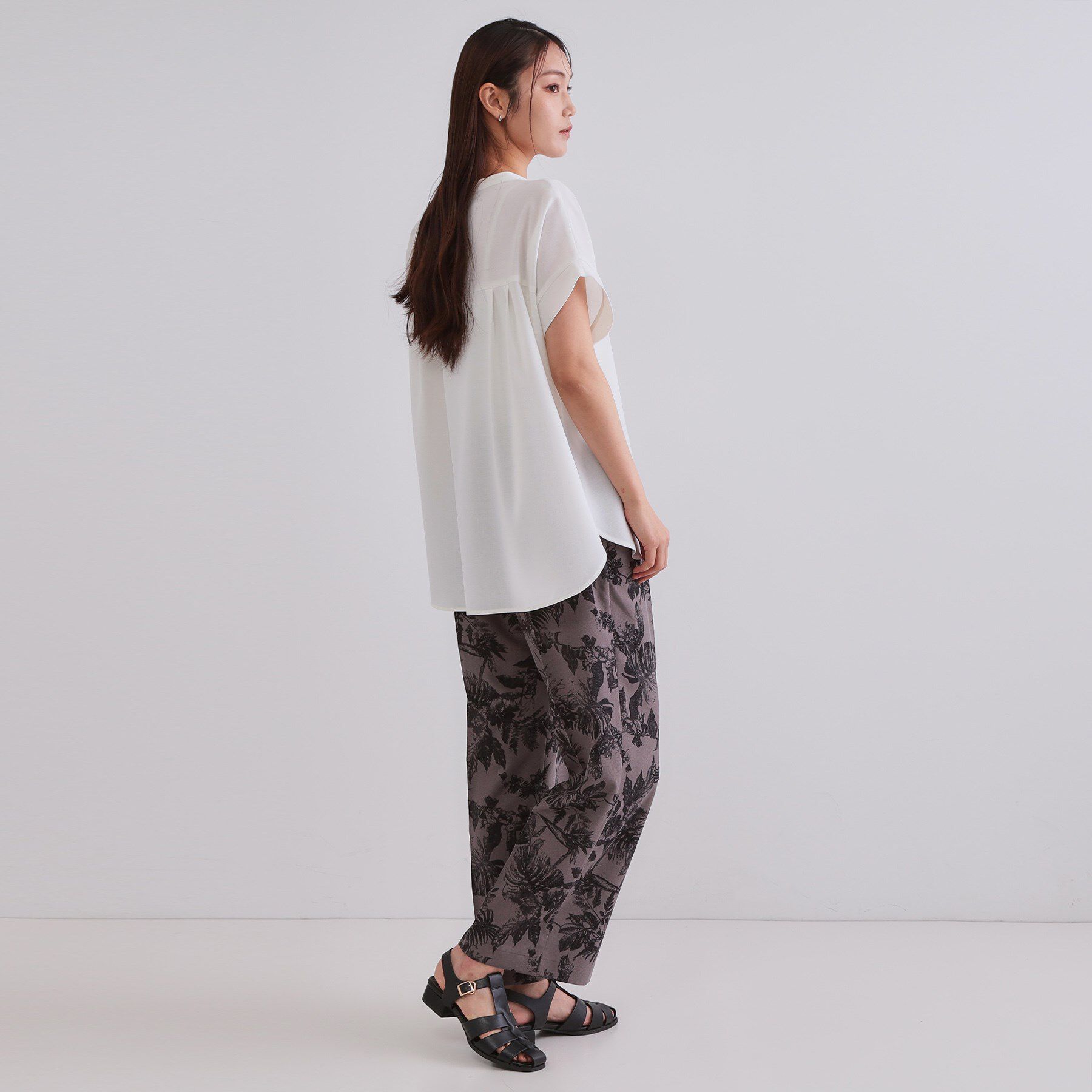 OPAQUE.CLIP「《7色展開/SS-LLサイズ》ストレッチスキッパーブラウス/セットアップ対応【洗濯機洗い可/防シワ】」|シャツ・ブラウス|