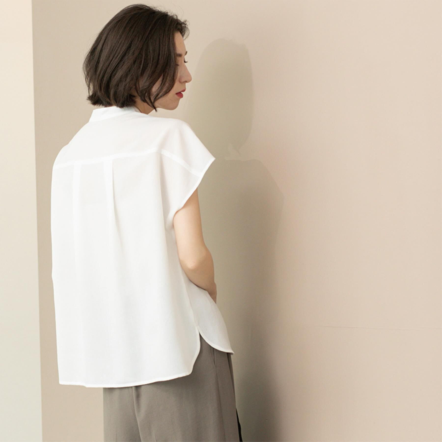 OPAQUE.CLIP「リネンライクフロントフリルブラウス【洗濯機洗い可/吸水速乾/接触冷感】」|シャツ・ブラウス|