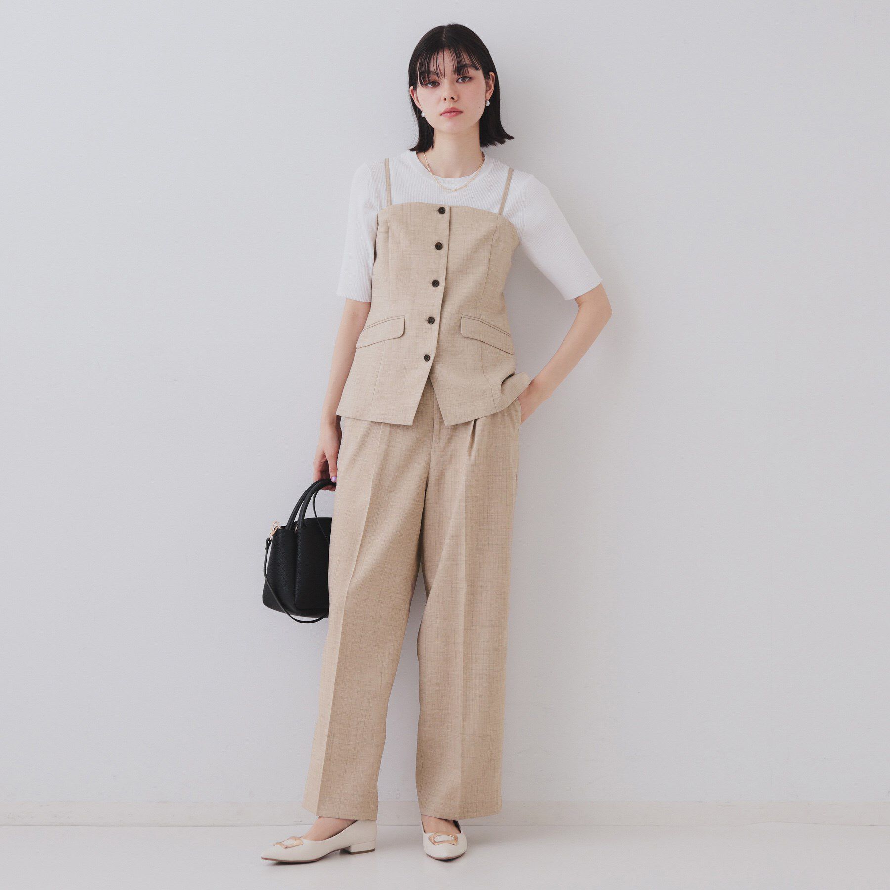 OPAQUE.CLIP「メランジワイドパンツ/セットアップ対応可【洗濯機洗い可】」|その他|