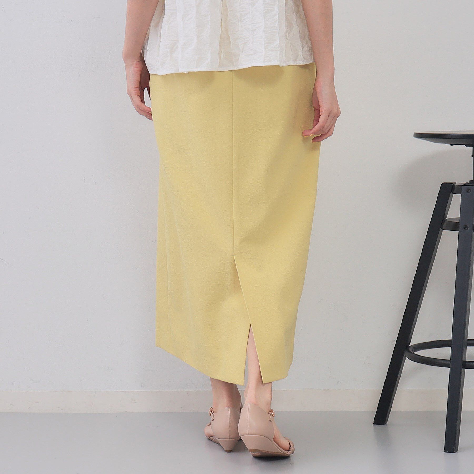 OPAQUE.CLIP「ラップ風ナロースカート【洗濯機洗い可】」|スカート|