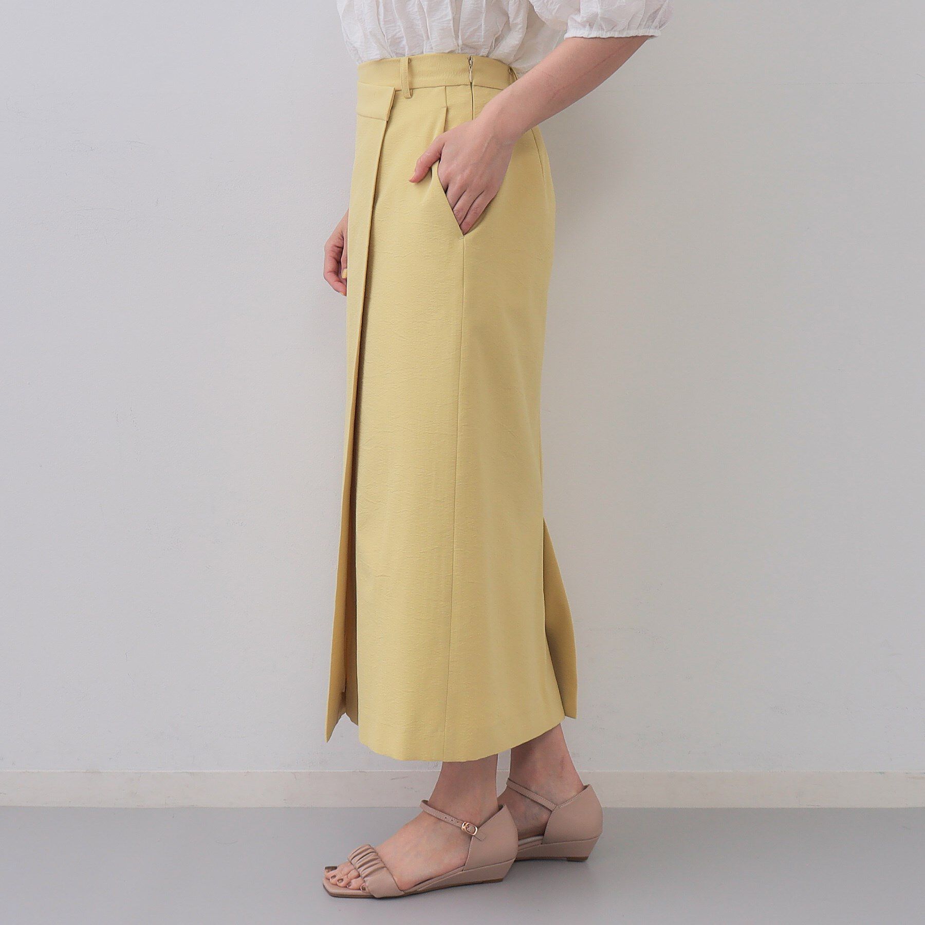 OPAQUE.CLIP「ラップ風ナロースカート【洗濯機洗い可】」|スカート|