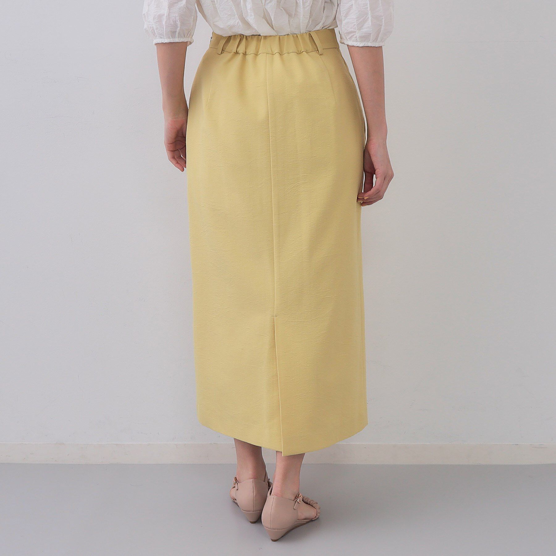 OPAQUE.CLIP「ラップ風ナロースカート【洗濯機洗い可】」|スカート|