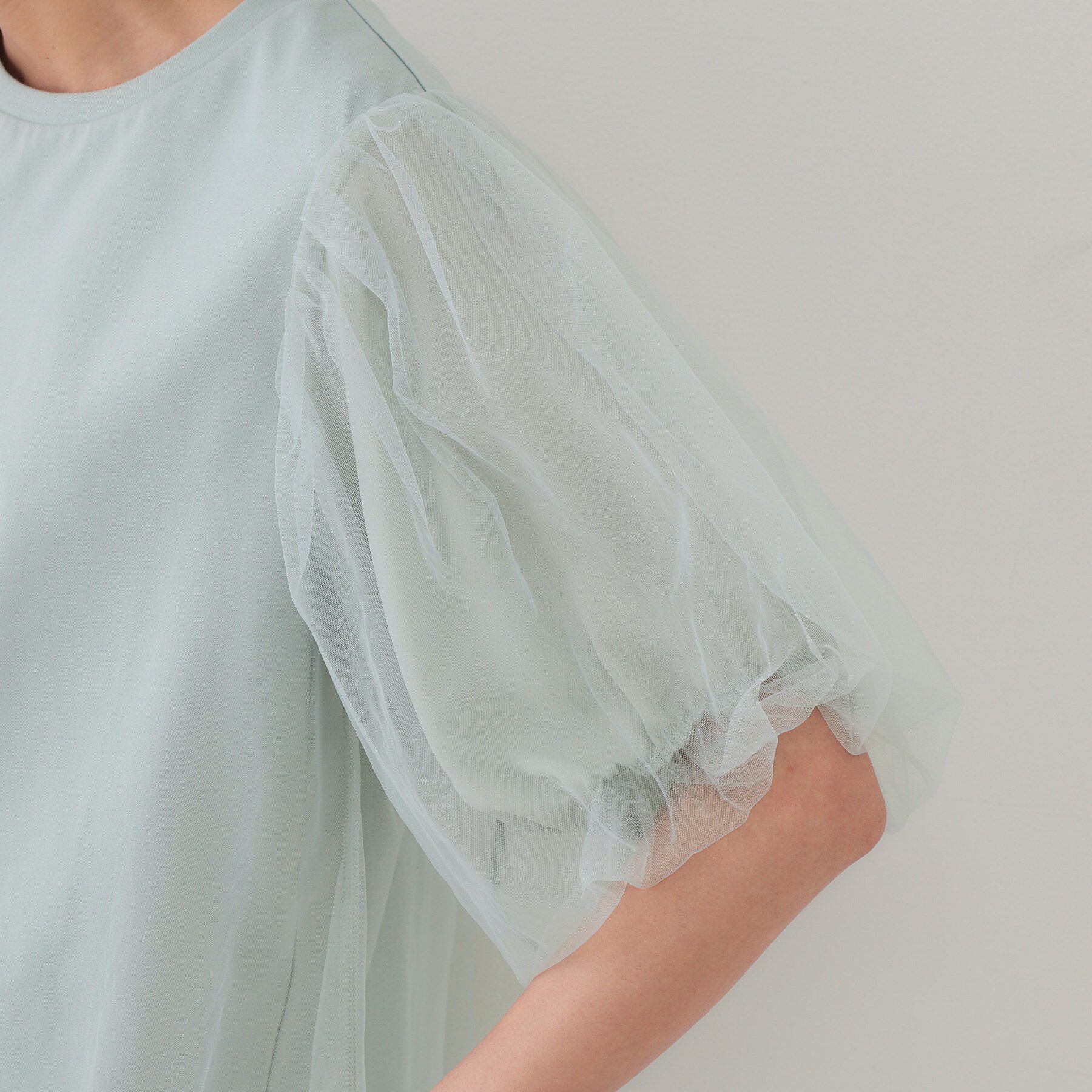 OPAQUE.CLIP「チュールレイヤードトップス【洗濯機洗い可】」|Tシャツ・カットソー|